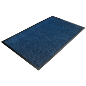 Modrá textilní vstupní vnitřní čistící rohož - délka 90 cm, šířka 60 cm a výška 0,7 cm