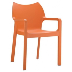Jídelní židle s područkami Rouse - SET 2 ks, oranžová
