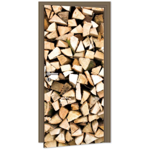 Dimex | Samolepicí fototapeta na dveře - Timber Logs (Dřevo) | 95 x 210 cm