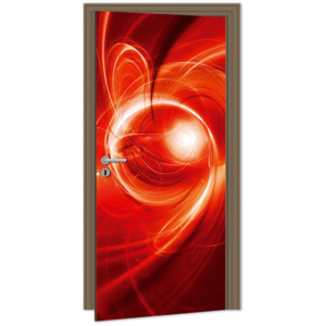Dimex | Samolepicí fototapeta na dveře - Red Abstract (Červený abstrakt) | 95 x 210 cm
