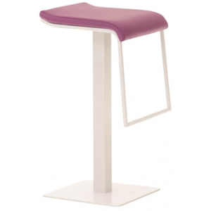 Barová židle Prisma koženka, výška 78 cm, bílá-fialová