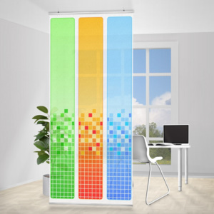 Závěsná dělící stěna Pixelmix, 250 x 120 cm