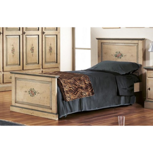 Jednolůžková postel AMZ1431A, malovaný stylový nábytek