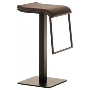 Barová židle Prisma koženka, výška 78 cm, černá - hnědá