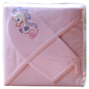 Froté ručník - Scarlett s kapucí - růžová