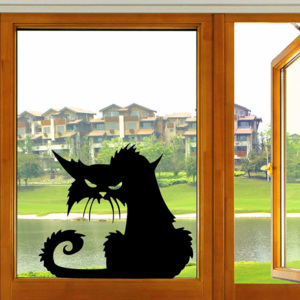 Vzteklá kočka - samolepka na okno