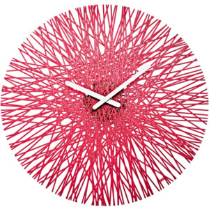 Designové hodiny na zeď Koziol Silk 45 cm | červené
