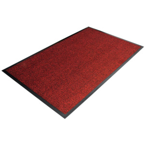 Červená textilní vstupní vnitřní čistící metrážová rohož - šířka 90 cm