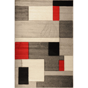 Moderní kusový koberec Hector 6979a_E_LQ šedo-červený Rozměr: 120x170 cm