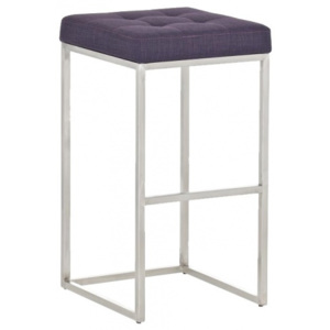 Barová stolička Anita, výška 77 cm, nerez, látkový potah, fialová