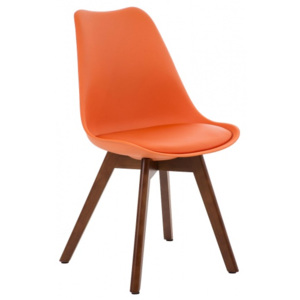 Jídelní / konferenční židle Borna podnož ořech, oranžová