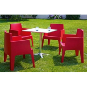 Jídelní židle s područkami Jirine - SET 2 ks, červená