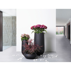 Černý dekorativní zahradní květináč 22x22x55 cm - ANNECY