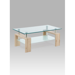 Konferenční stolek skleněný v kombinaci dub san remo a sklo AF-1024 SRE
