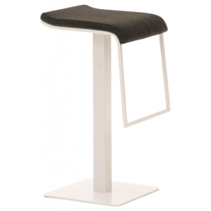 Barová židle Prisma, látkový potah, výška 78 cm, bílá-tmavě šedá