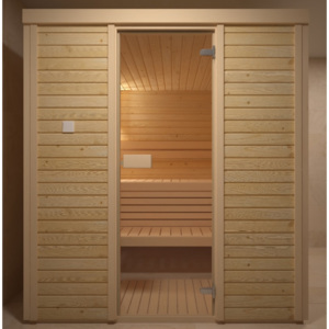 Haserv Finská sauna 180x180 cm, kartáčovaný smrk