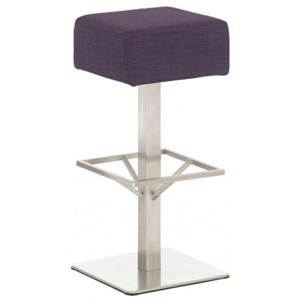 Barová židle Rubicon, výška 85 cm, nerez, látkový potah-fialová