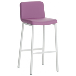 Barová židle Elisha koženka, výška 77 cm, bílá-fialová