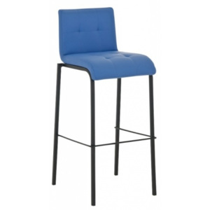 Barová židle Sarah s černou podnoží - SET 2 ks, modrá