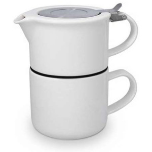 ForLife TeaForOne čajová konvička se šálkem 400 ml bílá