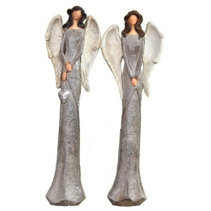 Dekorativní anděl hnědý 40 cm + poštovné zdarma