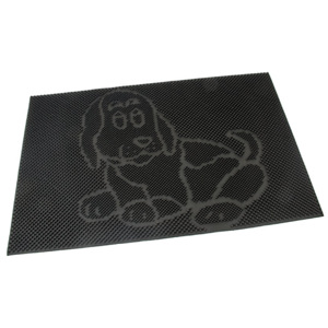 Gumová čistící venkovní vstupní rohož Dog, FLOMAT - délka 40 cm, šířka 60 cm a výška 0,8 cm