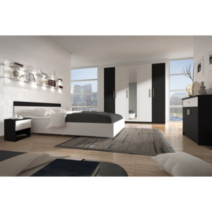 Moderní ložnice Aron, bílá/černá