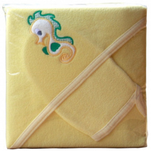 Froté ručník - Scarlett s kapucí - žlutá