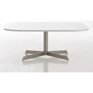 Konferenční stolek s nerezovou podnoží Cosmos, 90 cm, bílý