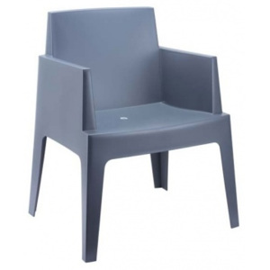 Jídelní židle s područkami Jirine - SET 2 ks, tmavě šedá