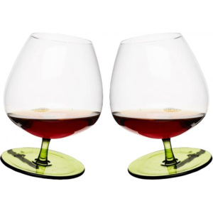 Houpací sklenice SAGAFORM Rocking Brandy Glass, 2ks, zelené
