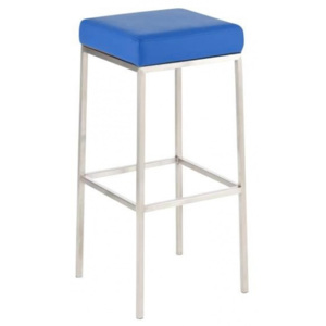 Barová stolička Joel, výška 80 cm, nerez-modrá