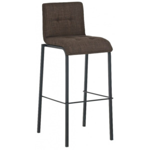 Barová židle Sarah, látkový potah, výška 78 cm, černá-hnědá