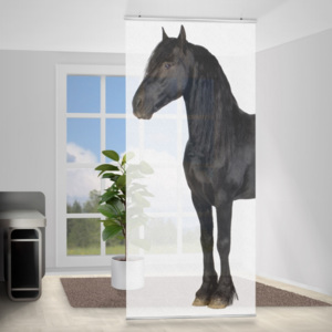 Závěsná dělící stěna Fríský kůň, 250 x 120 cm