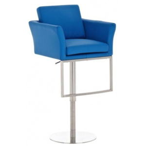 Barová židle s nerezovou podnoží Confort, modrá