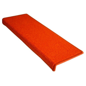 Oranžový kobercový nášlap na schody Eton - délka 65 cm a šířka 24 cm