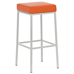 Barová stolička Joel, výška 80 cm, bílá-oranžová