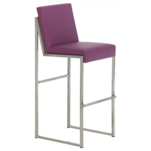 Barová židle Axel, výška 75 cm, nerez-fialová