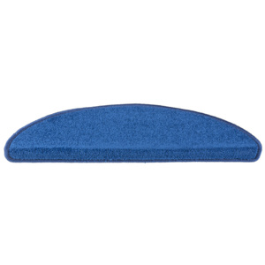 Modrý kobercový půlkruhový nášlap na schody Eton - délka 65 cm a šířka 24 cm