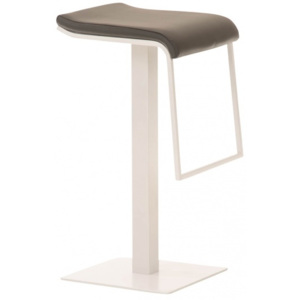 Barová židle Prisma koženka, výška 78 cm, bílá-šedá