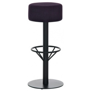 Barová židle Rasper, výška 76 cm, černá, látkový potah, fialová
