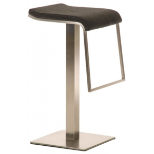 Barová židle Prisma, látkový potah, výška 85 cm, nerez-tmavě šedá
