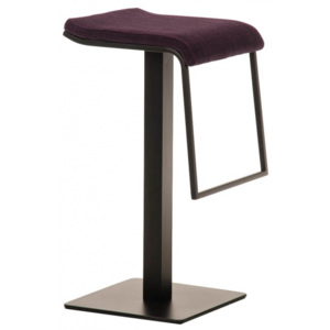 Barová židle Prisma, látkový potah, výška 78 cm, černá - fialová