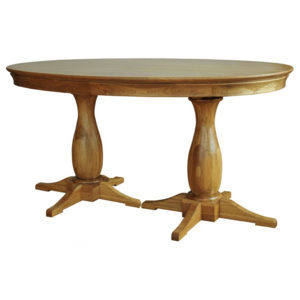 Dubový oválný jídelní stůl FROT2, rustikální dřevěný nábytek