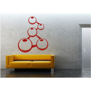 NomiaPro | Samolepky na zeď - Propojené molekuly | 26 x 30 cm