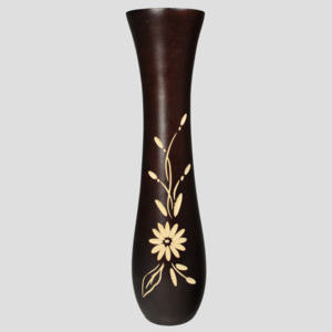 Dřevěná váza hnědá 30,5 cm Thajsko