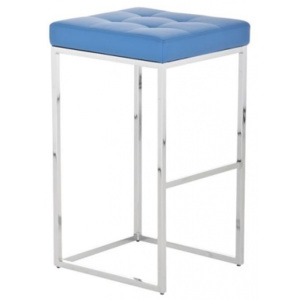 Barová stolička Anita, výška 77 cm, chrom-modrá