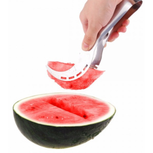 Dvojitý nůž na porcování melounu - stříbrná barva