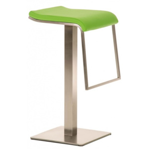 Barová židle Prisma koženka, výška 78 cm, nerez - zelená