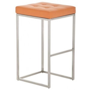Barová stolička Anita, výška 77 cm, nerez-oranžová